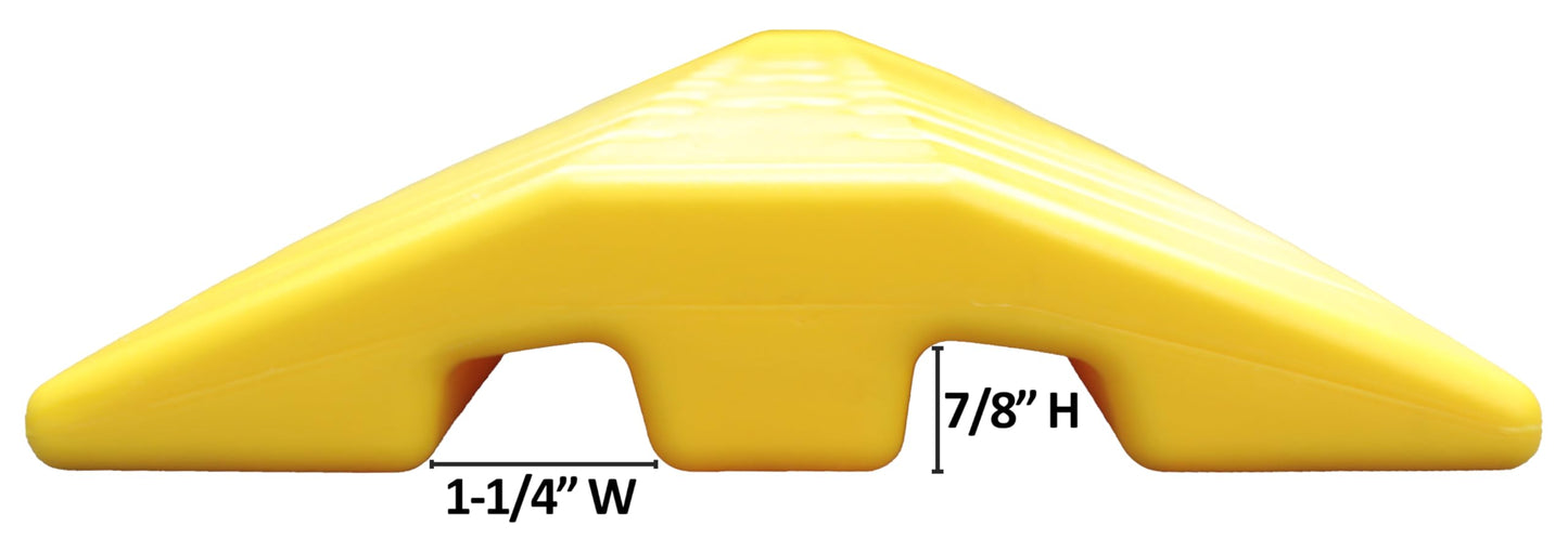 Electriduct 9 Foot Speed Bump HDPE Polyethylene Traffic Hump Vehicle Cable Ramp Cord Cover Hose Protector Includes Asphalt Mounting Hardware Safety Yellow, Length 108"