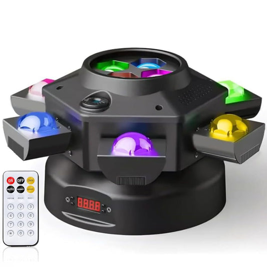 LED Six Arms Effect Light, Moving Head DJ Lights 150W DJ Laser Light 6 Arms Party Lights RGBW 4 in1, DMX512 Sound Activated with Mixed Stage Lighting Effects for Parties Disco Club Bar KTV Wedding