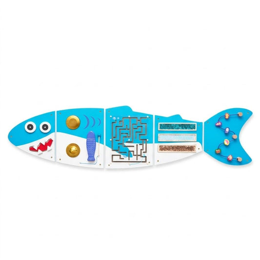 Monläurd® Shark Montessori Busy Board, Sensory Board, Educational Toys, Sensory Wall Panel, Wall Toys, Daycare Furniture, Playroom Furniture, Learning Toys, Boys and Girls 6 M+