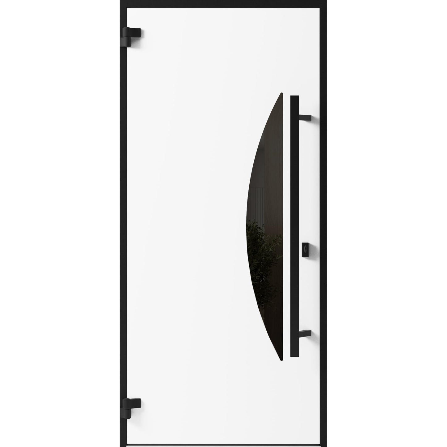 VDOMDOORS Front Exterior Prehung Steel Door/Ronex 1077 Teak/Entry Metal Modern Painted W36 x H80 Right Hand Inswing