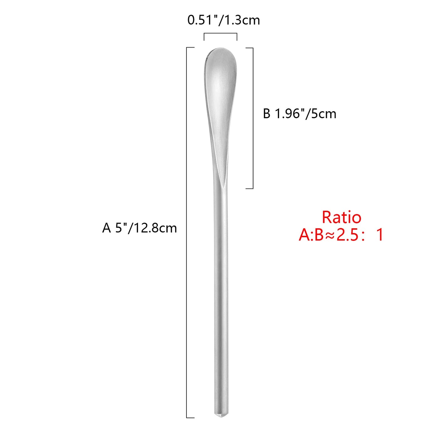 luvtree 8-Pack 5.0" / 12.8cm Stainless Steel Stirring & Mixing Spoon – Reusable Bar Tool for Coffee, Tea, Iced Drinks & Cocktails
