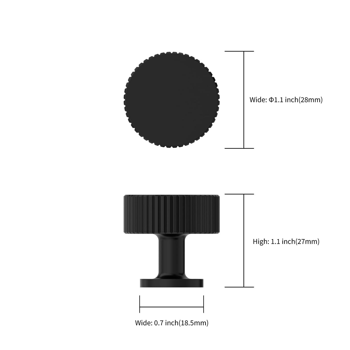 Asidrama 10 Pack Matte Black Kitchen Cabinet Knobs Drawer Cabinet Hardware Zinc Knobs for Dresser Drawers