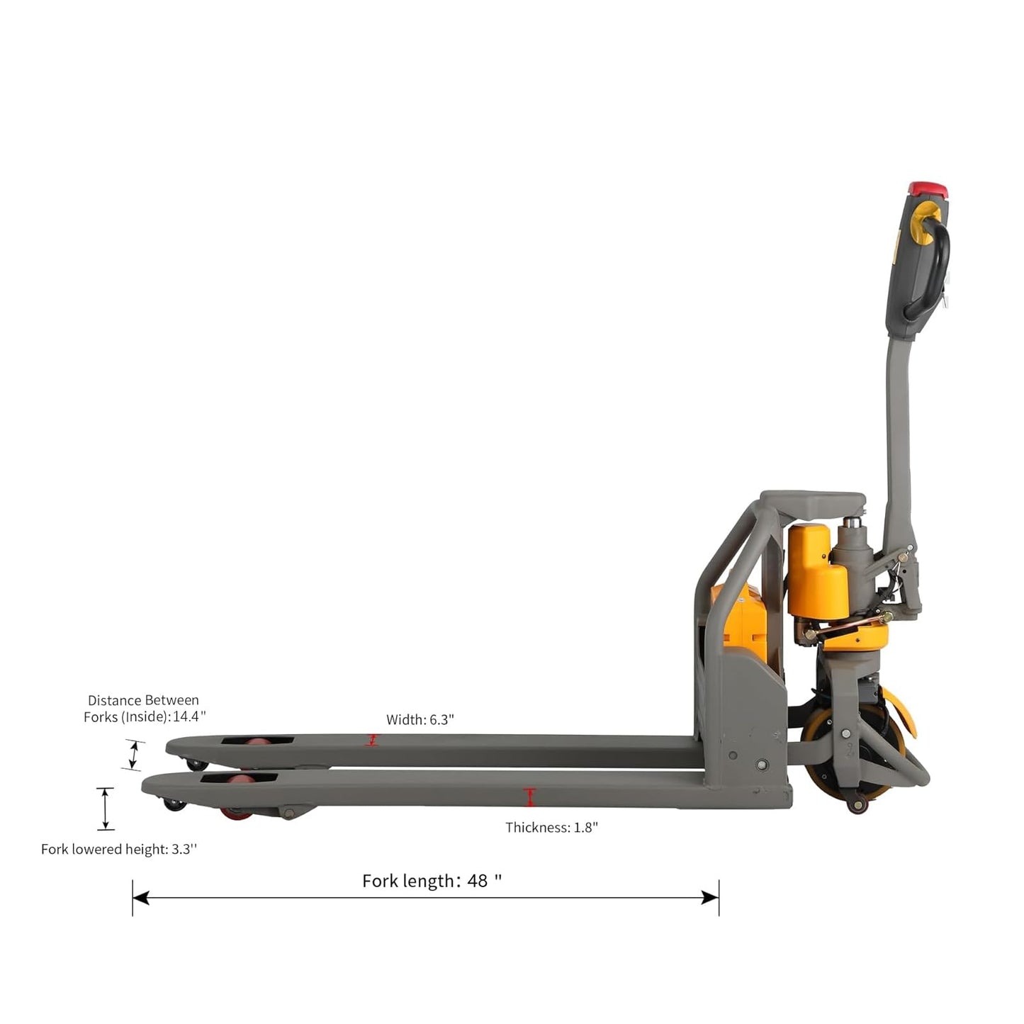APOLLOLIFT Full Electric Lithium Pallet Jack 3300Lbs Capacity 48"x27" Forks, Multi-Function Handle