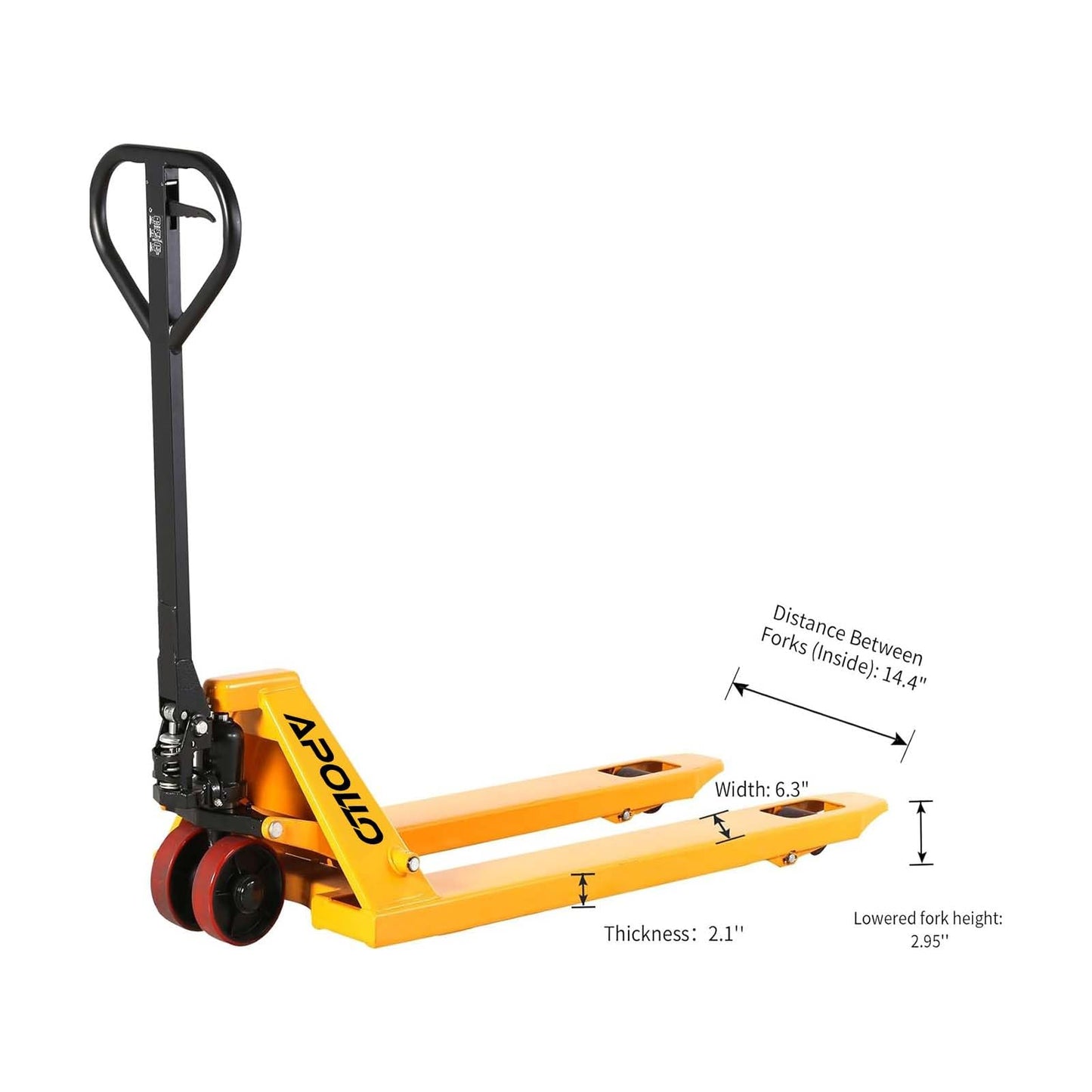 APOLLOLIFT Standard Duty Manual Pallet Jack Hand Truck 4400lbs Capacity 48" Lx27 W Fork Size with Extra Stopper