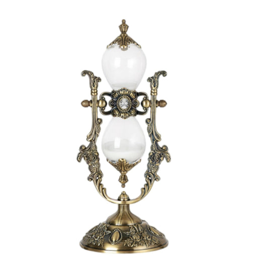 Vintage Hourglass Timer 15 Minutes Embossed Golden Hourglass Timer Decorative Hourglass Used for Vintage Home Decoration, Office Decoration, Kitchen Wedding Ornaments