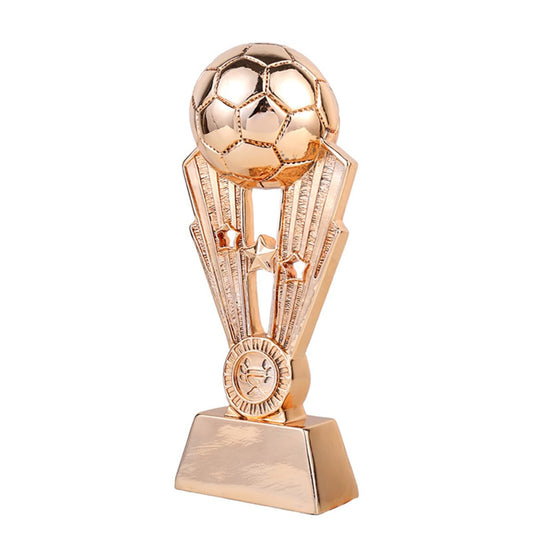 NULYLU Plating Resin Football Trophy Award with Base for Boys and Girls Sports Events Soccer Team Recognition for School Office Kindergarten Bronze Finish