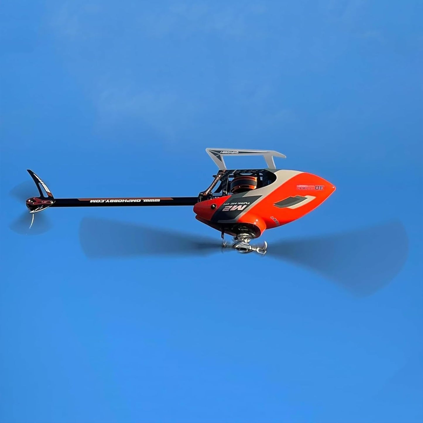 OMPHOBBY M2 EVO MK2 RC Helicopter for Adults - 6CH 3D Aerobatic RC Helicopters Outdoor with Dual Brushless Direct-Drive Motors, Outdoor Mini RC Aircraft For Advanced Pilots（PNP Version, Orange)