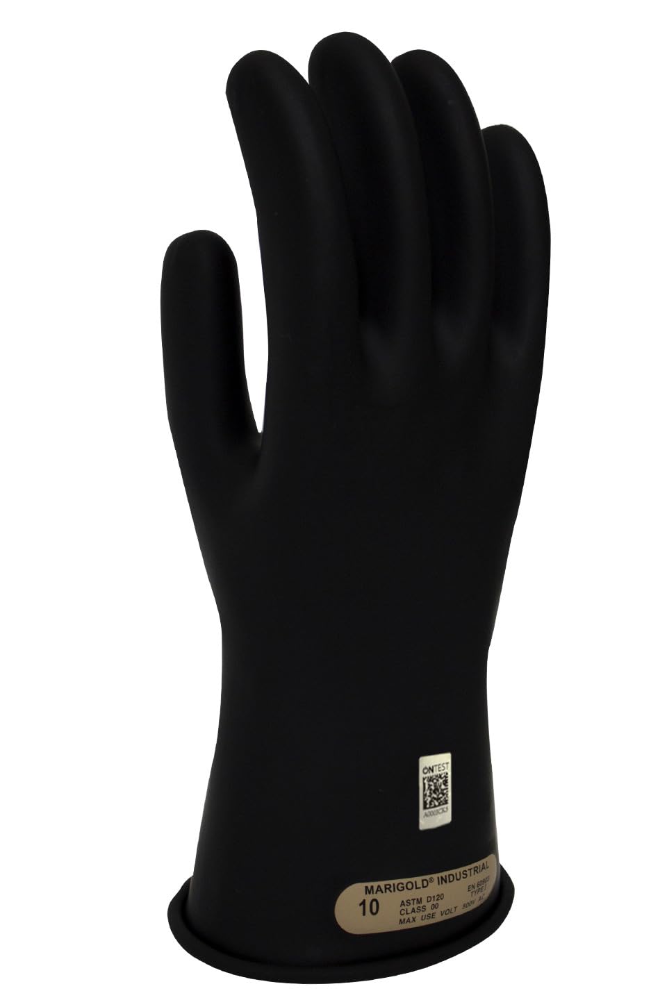 Enespro Class 00 Electrical Gloves 500V AC / 750V DC Black Insulated Rubber Gloves, 11” Electrical Safety Gloves for Linemen, and Utility Workers, Size 9