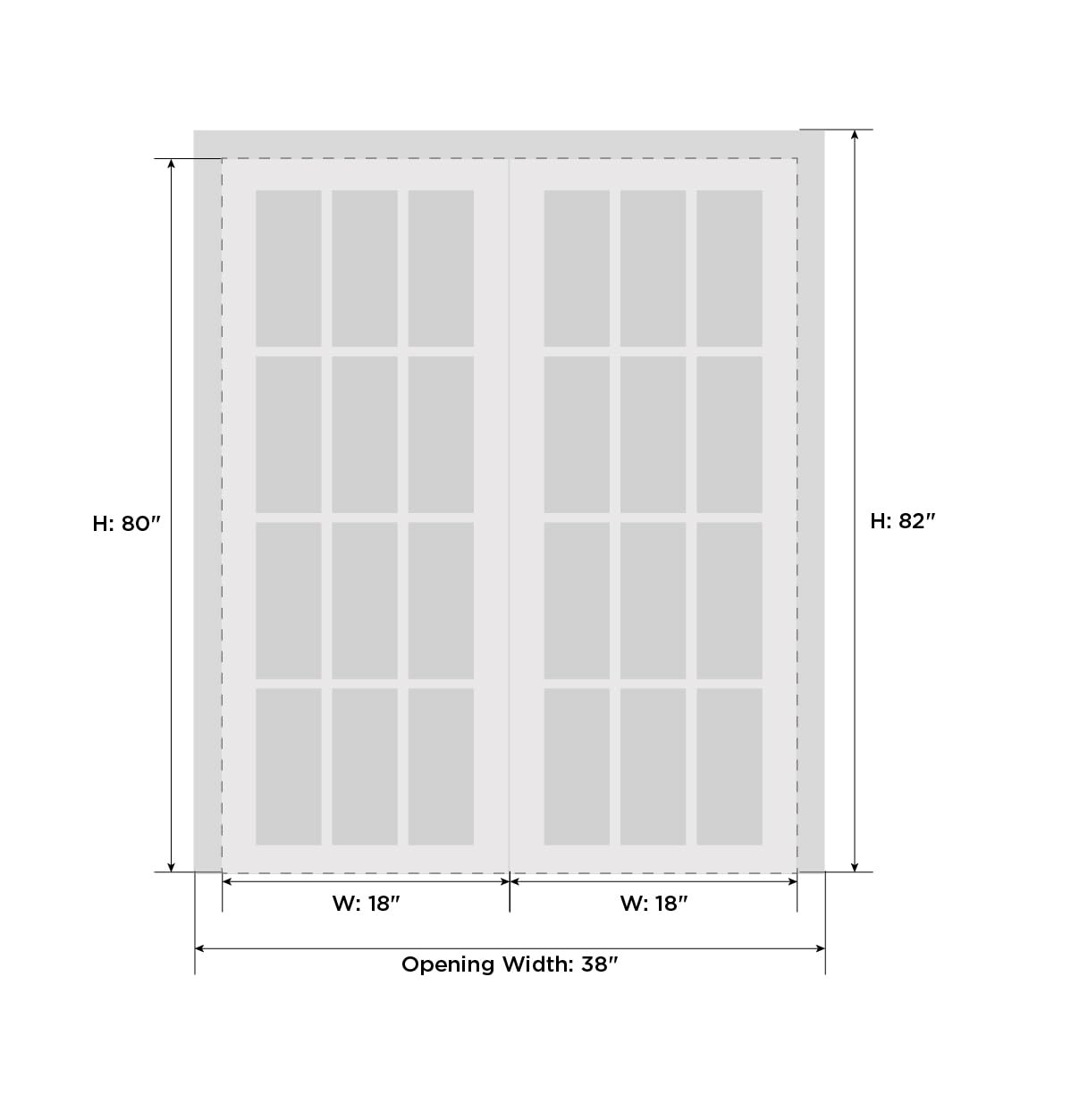 SARTODOORS Lucia 1299 | Double Swing Interior French Doors with Glass with Mirror, Solid Wood, Hardware Included, 36x80, White, Modern