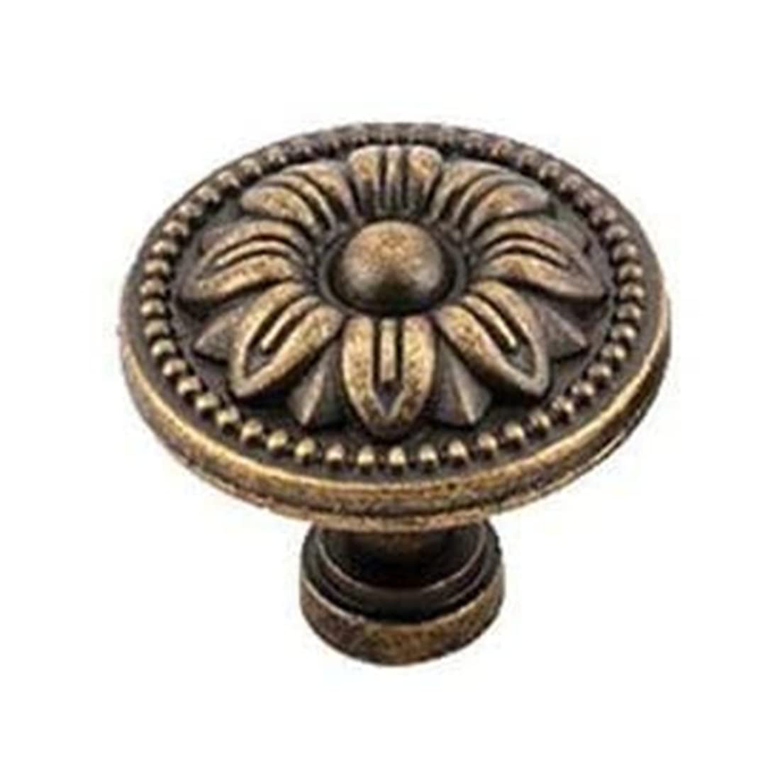 bnafes Pull Handle Metal Flower Shape Cabinet Drawer Door Knob Bronze Tone (Pack of 10)