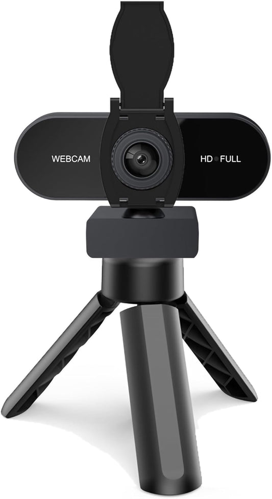 TOYAYAYO 2K HD Webcam with Microphone, Noise Cancellation, Privacy Cover, Wide-Angle Lens, Auto Light Correction, Plug