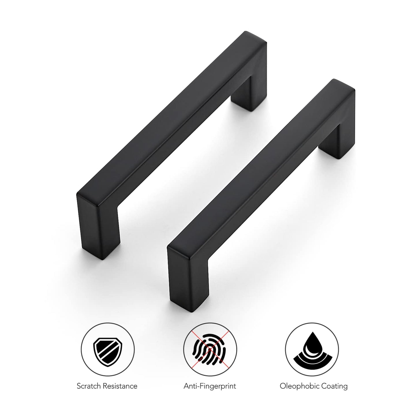 Ravinte 30 Pack 4 Inch Kitchen Square Cabinet Handles Matte Black Pulls Black Drawer Pulls Kitchen Cabinet Hardware for Cupboard Drawer Handles