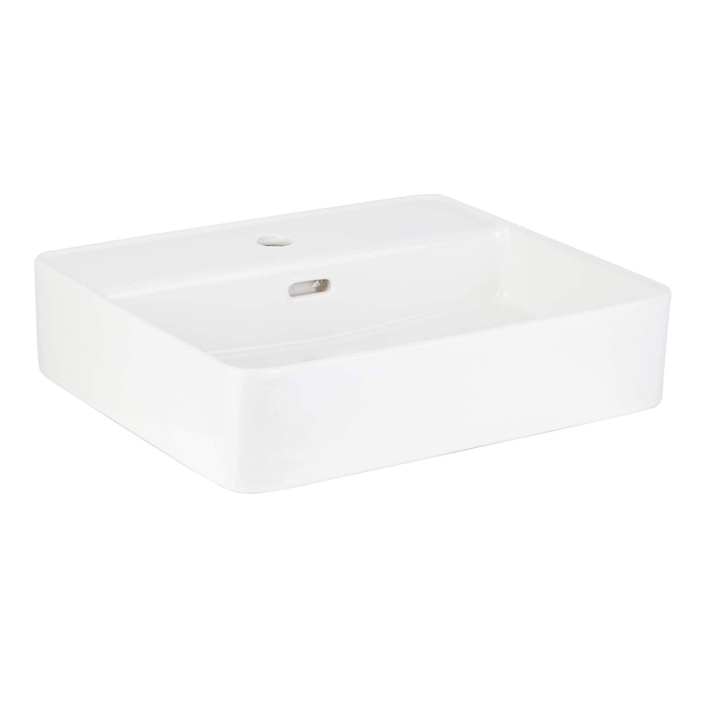 Signature Hardware 447957 Hibiscus 20" Fireclay Vessel Bathroom Sink with Single Faucet Hole