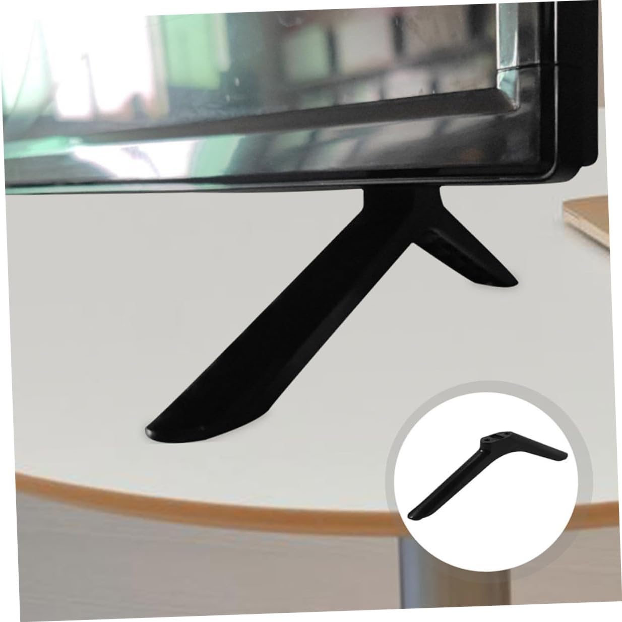Angoily 2pcs 55 Inch Heavy Duty Television Holder Base Stand with Screws for LCD LED Tvs, Stable Black Plastic Pedestal