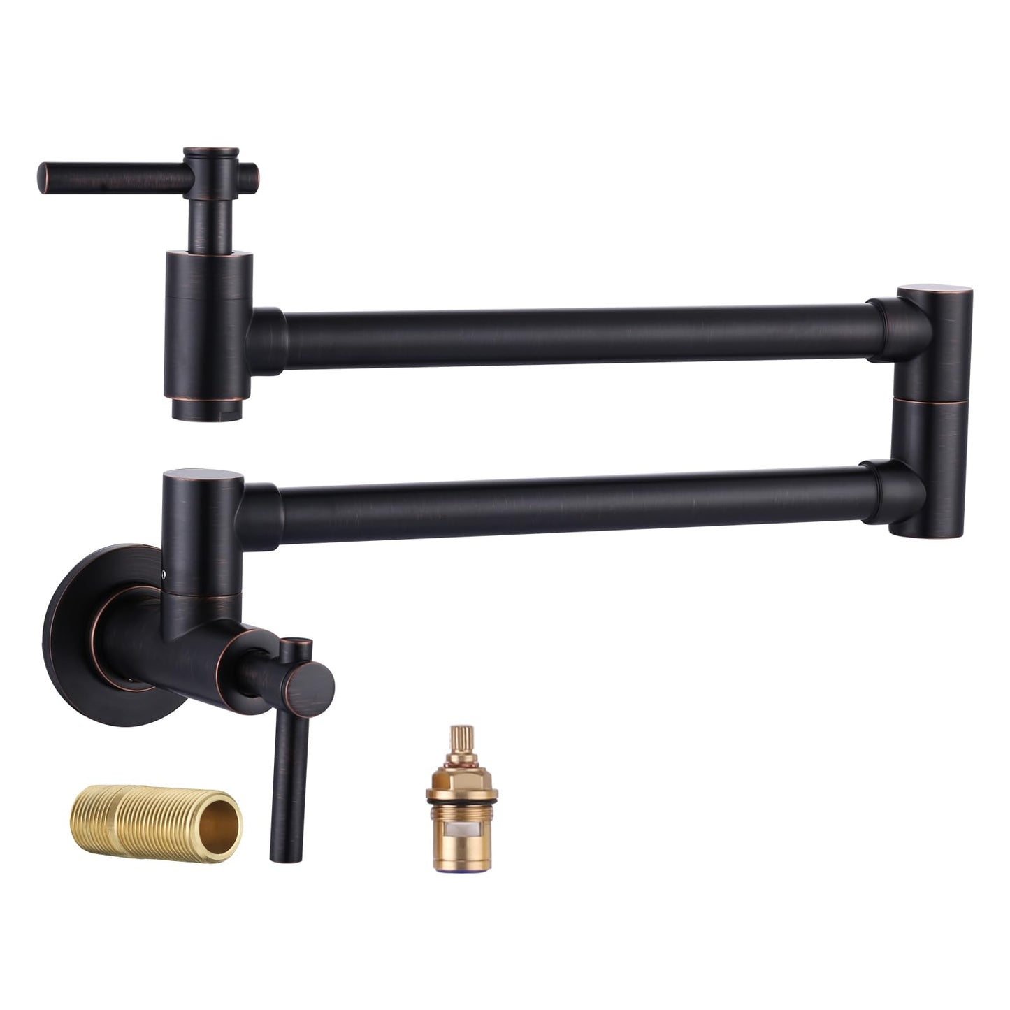 iVIGA Pot Filler Faucet Wall Mount Brass Faucets Kitchen Double Handle Oil Rubbed Bronze Folding Kitchen Faucet Stretchable Double Joint Swing Arm Copper Single Hole Faucet