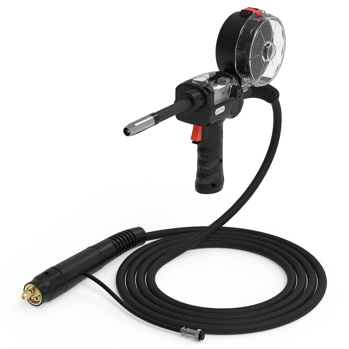 YESWELDER 150A Spool Gun LBT150, 10ft Cable Fits YESWELDER MIG-250 PRO/MIG-205DS PRO/MIG-185DS PRO/YWM-211P/YWM-200 MIG Welder，European Connector Welder with 2-Pin Control Switch