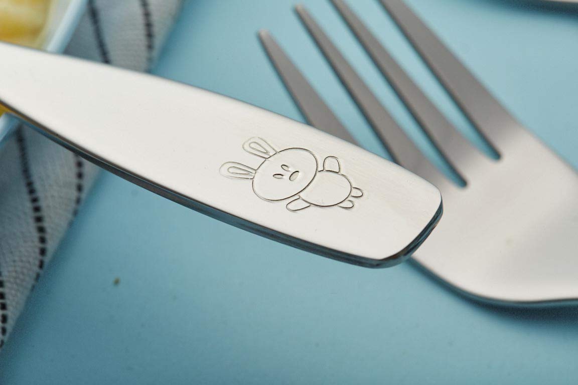 ANNOVA Kids Silverware Children's Safe Flatware Set Stainless Steel - Children Forks, Children Tablespoons, Toddler Utensils, Metal Cutlery Set for LunchBox (Stainless Steel Fork, 12)