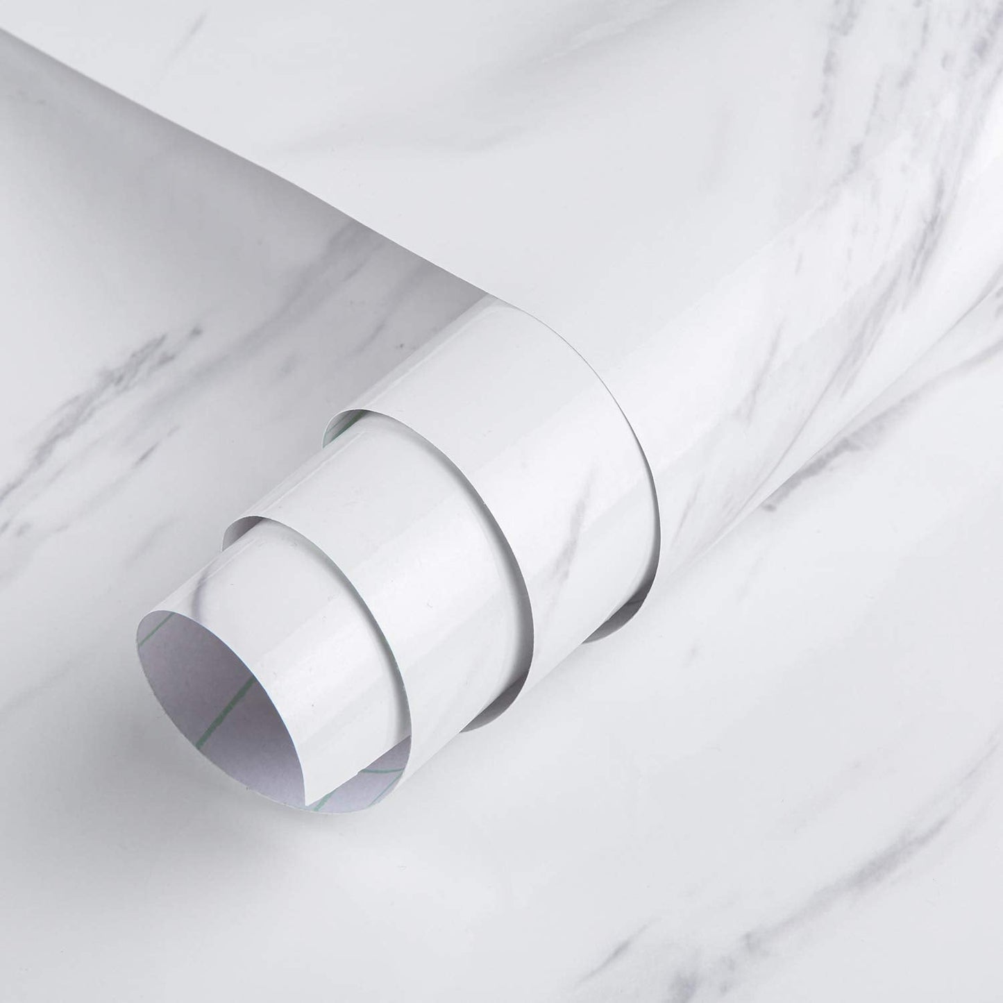 White Marble Wallpaper Glossy Peel and Stick Granite Wallpaper Waterproof Countertop Contact Paper Removable Self Adhesive Vinyl Wall Sticker for Kitchen Cabinets Bathroom Wall, 24×197in Creamy White