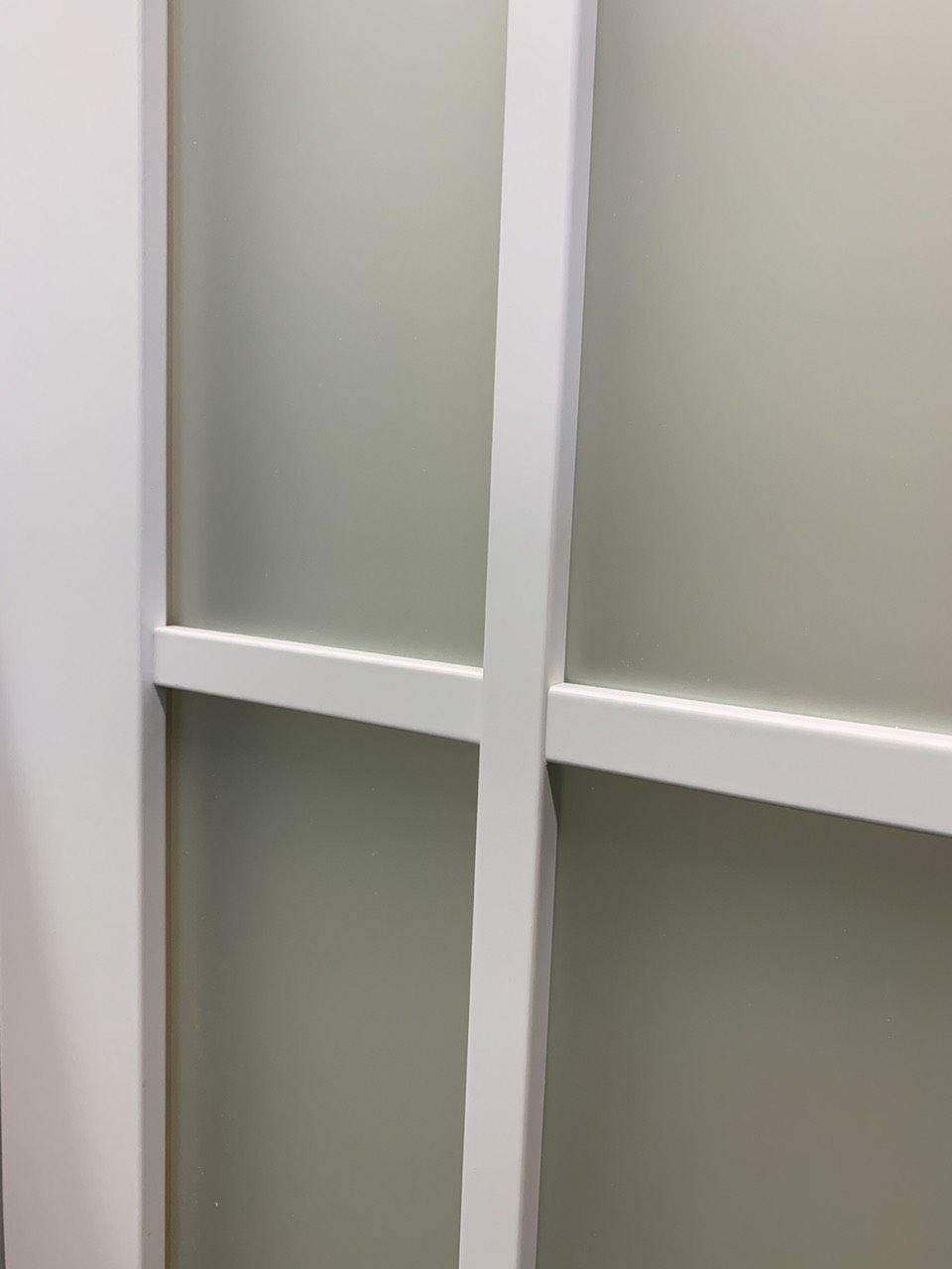 Slab Barn Door Panel Frosted Glass 12 Lites 36 x 84 inches | Felicia 3312 Matte White | Sturdy Finished Doors | Pocket Closet Sliding