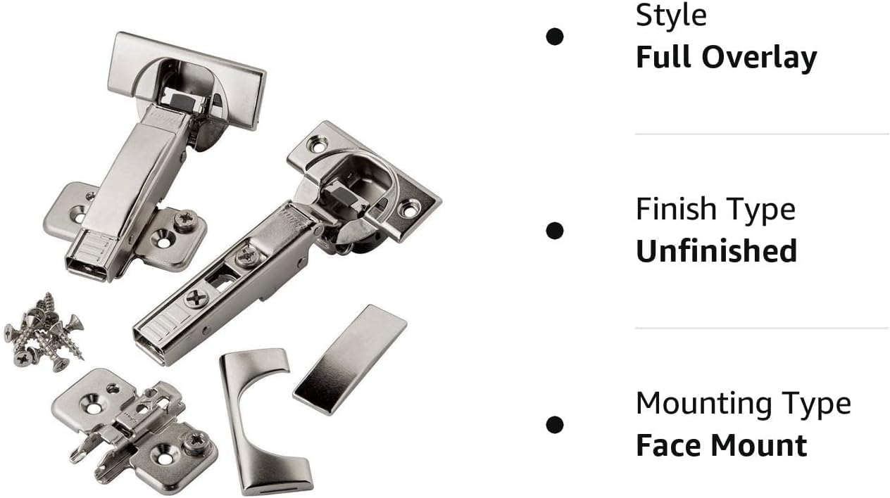 Full Overlay Blum 110 deg Soft-Close BLUMotion Clip Top Frameless Hinges, Pair by Blum