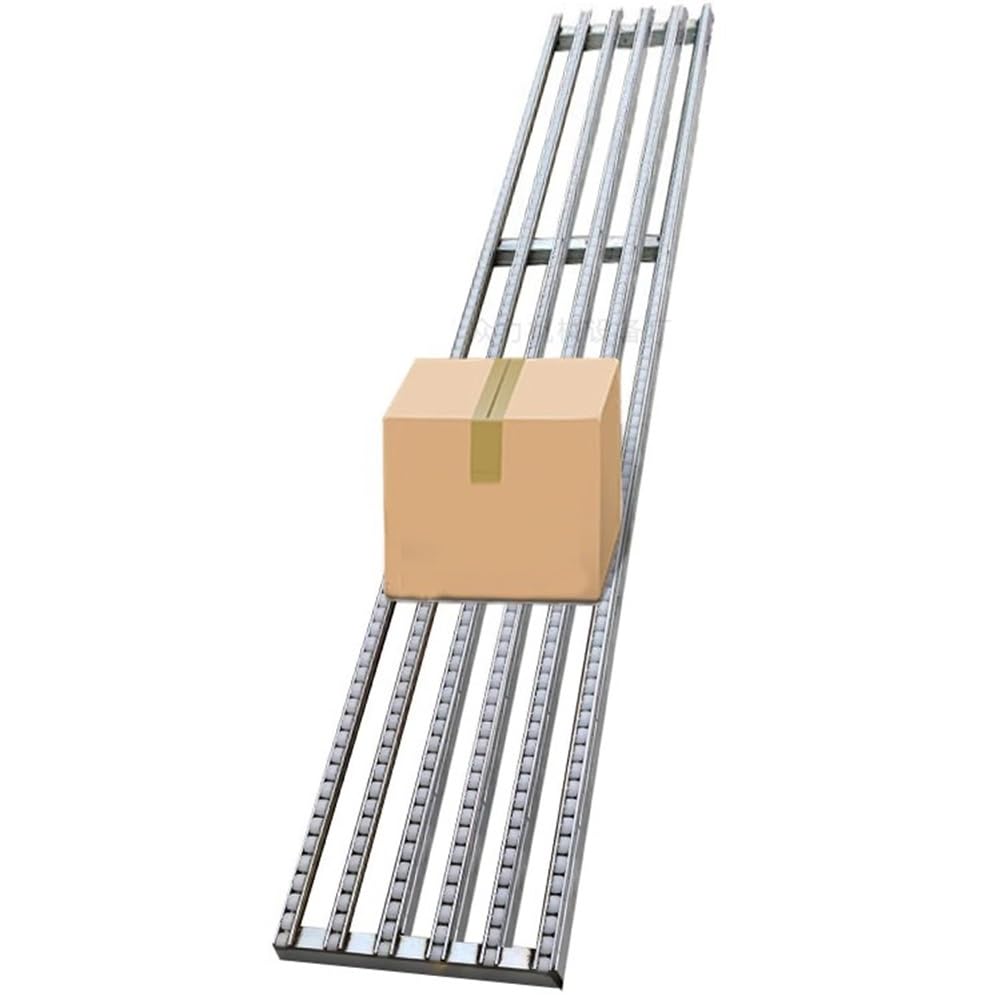 GZHENMZ Roller Stand Light-Duty Gravitys Conveyor, Splicable Roller Conveyor Slides, Portable ABS Plastic Roller, Transport Box Line Unloading Pulley(Silver-(W) 30cm,(L) 100cm)