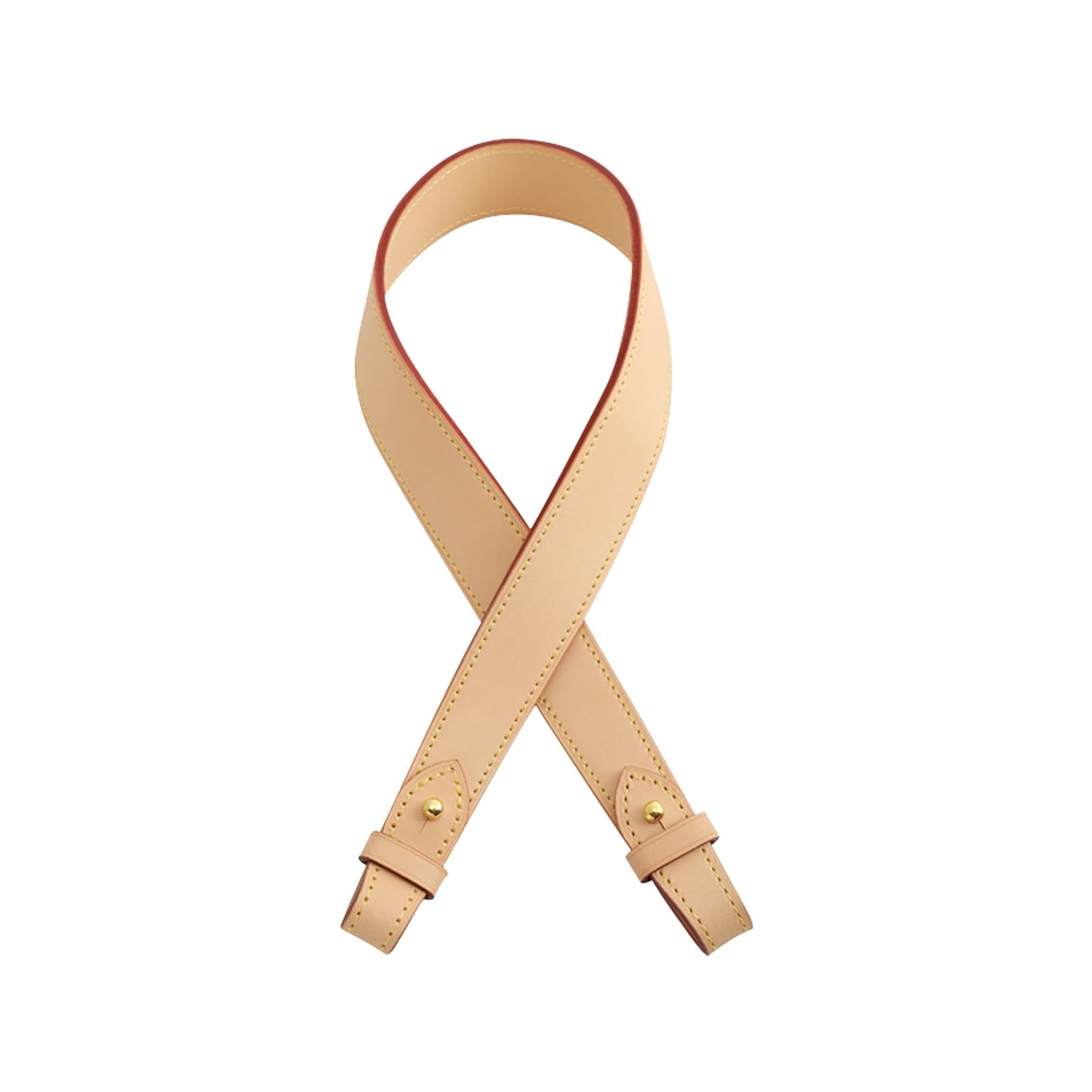 KIYOMIL Genuine Vachetta Leather Shoulder Bag Strap Replacement for Graceful Handbag(APRICOT-Length:25.6in)