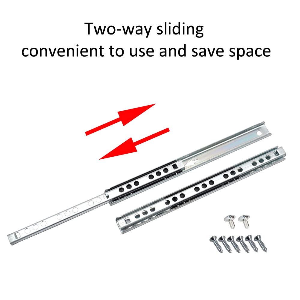 ETOPARS 5 Pairs 11" Heavy Duty 17mm Drawer Runners Slide Slides Ball Bearing Grooved Steel Extension Sizes Kitchen Cabinet Desk Capacity Side Mount