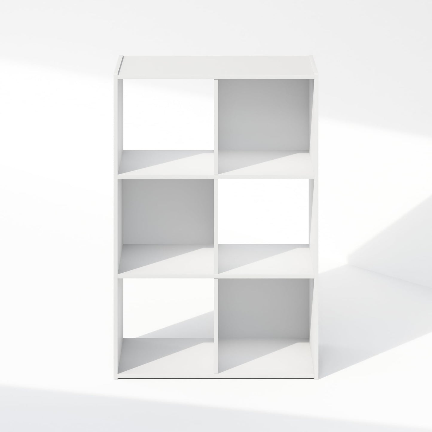 Furinno PELLI Book Shelf, 6-Cube Bookshelf, Cube Storage Organizer Bookcase, 11.7 x 23.7 x 35.4, for Living Room, Bedroom, Home Office, White