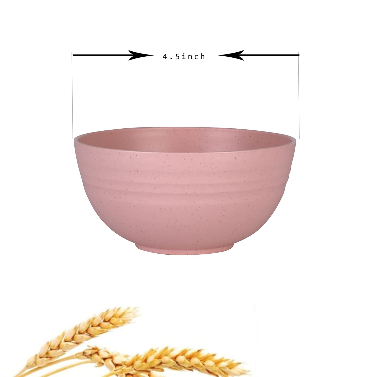 WANBY Lightweight Wheat Straw Cereal Bowls Unbreakable Dinner Dishes Bowl Set Dishwasher & Microwave Safe (Small 4 Pack 4.5')