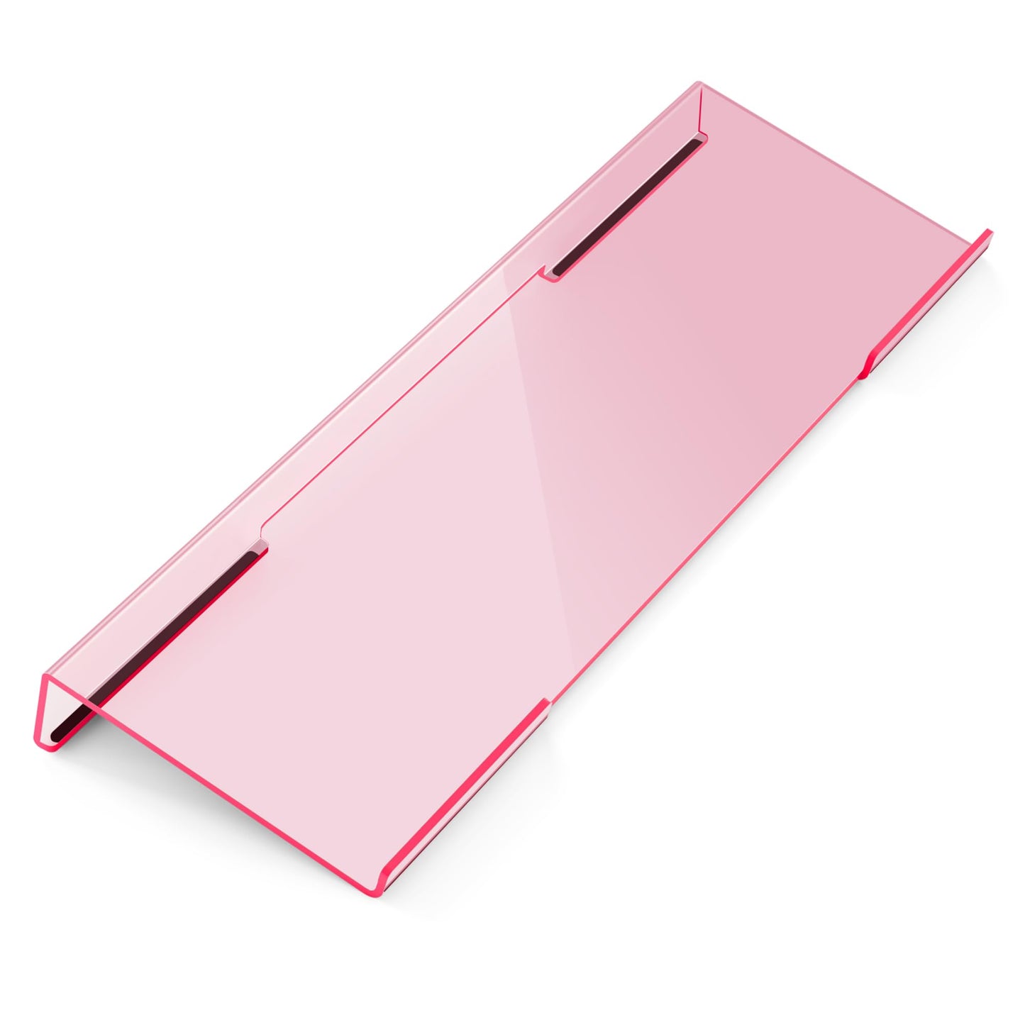 Ergonomic Computer Keyboard Stand for Desktop (Clear Pink), Keyboard Tilted Elevated Rack Key Board Holder Riser Stand for Office Home Desk Work