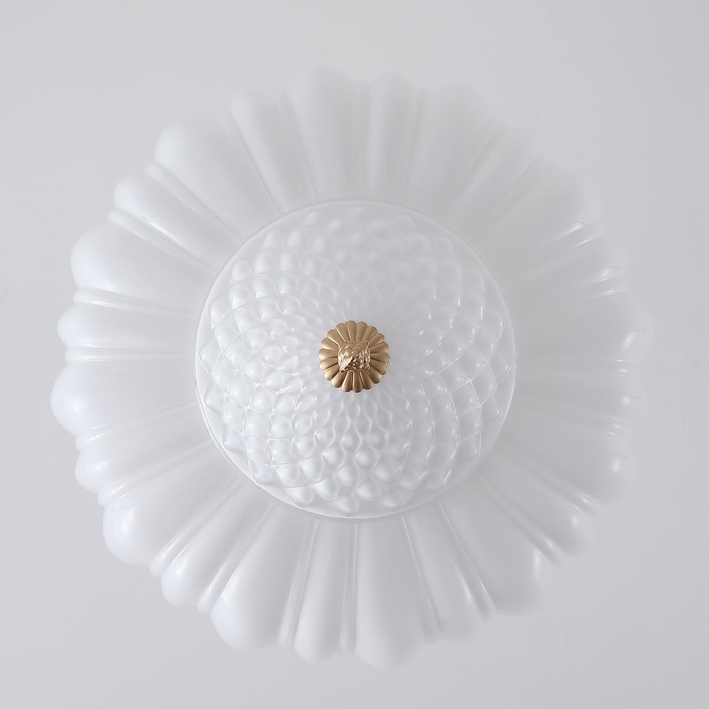 Blhxian Milk Glass Pendant Light,14" Brass Chandelier,Ceiling Light Fixture Chandelier with Milk Glass Shade,Adjustable Height Pendant Lights Kitchen Island for Entryway Hallway Kitchen Foyer
