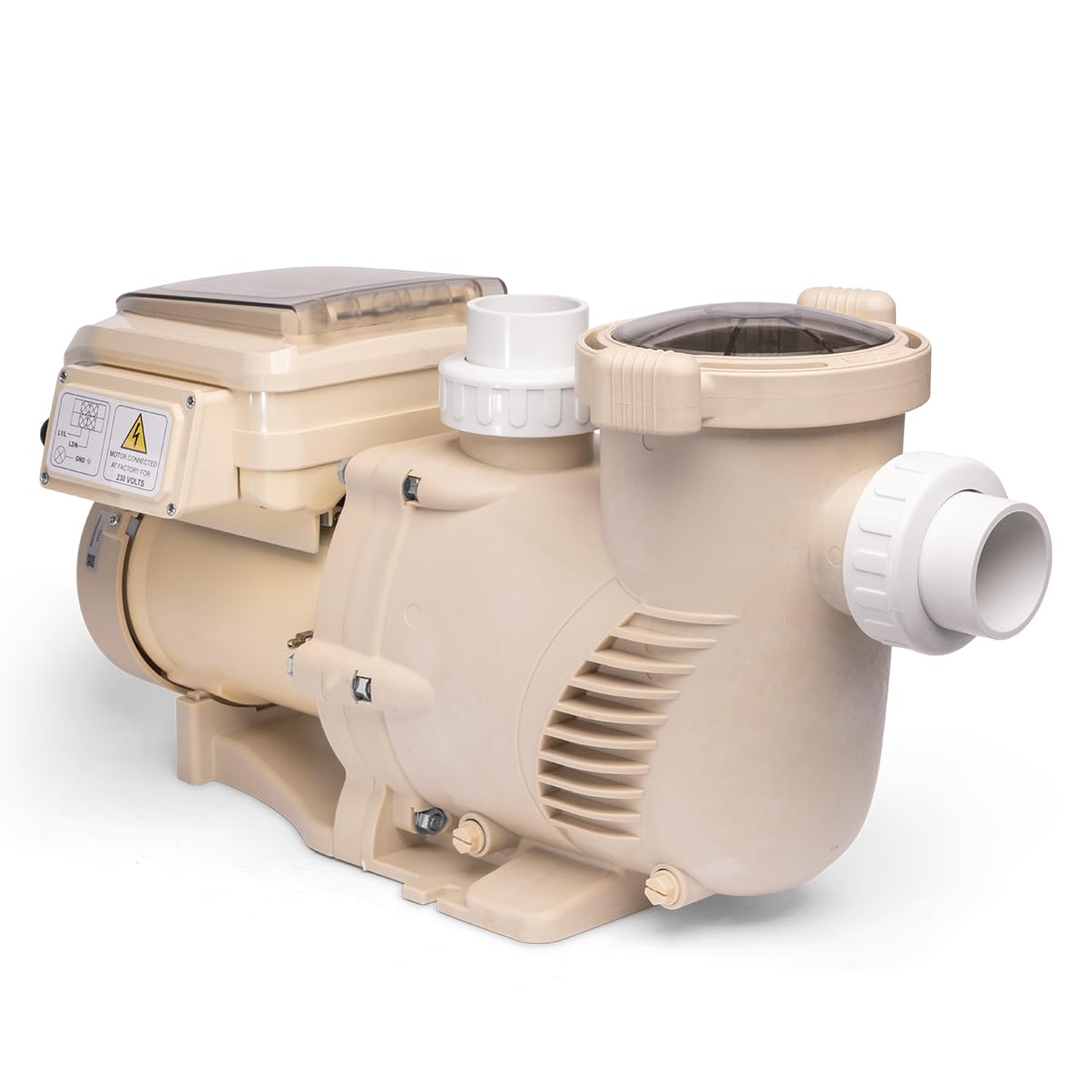 XtremepowerUS 3.0HP SuperFlow Variable Speed High-Flo Pool Pump In-Ground Pool Energy Efficient 230V, 9,720GPH 1-1/2” & 2” Adapter w/Timer, Compactible EC-342001