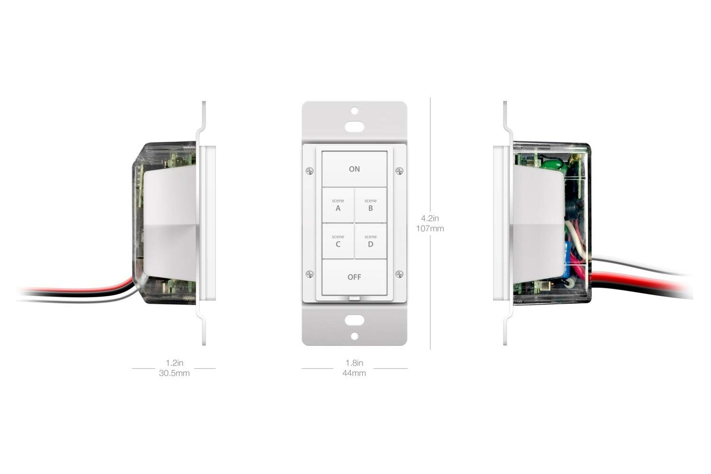 Insteon Smart Light Switch Smart Keypad, in-Wall 6-Button On/Off Scene Controller, Connect Up to 5 Devices, 150W LED Capacity, Works with Alexa & Google Assistant, Hub Required - 2487S