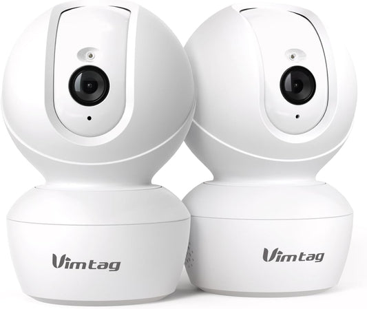 VIMTAG 4MP 5G 360 2-Way 24/7 2Pack Indoor Camera, Dog Camera with Speaker Pan View, Cameras for Home Security Pet Baby
