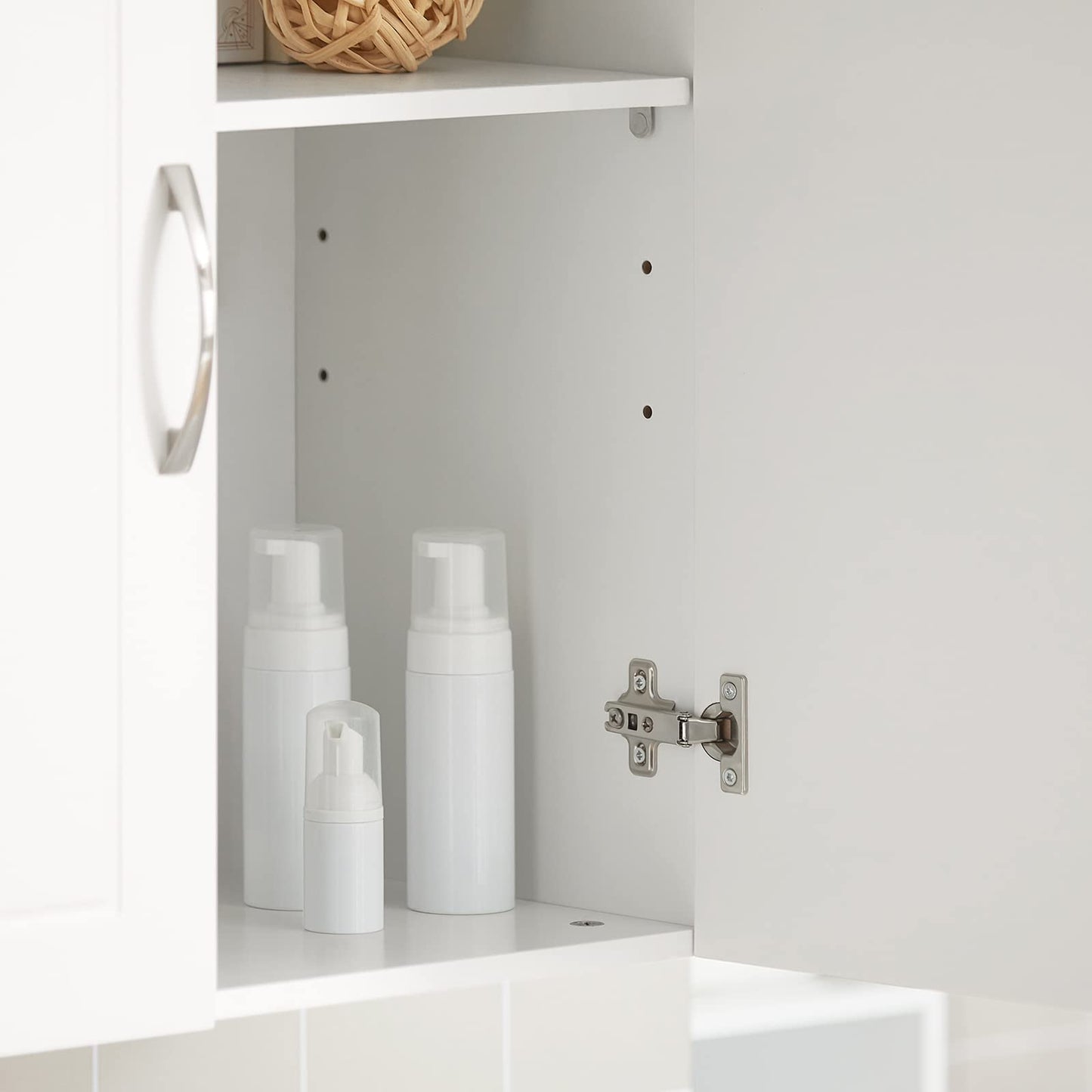 Haotian Wall Cabinet Laundry Room, Medicine Cabinet for Bathroom Kitchen Garage, Wall Storage Cabinet with Adjustable Shelf, White FRG231-W