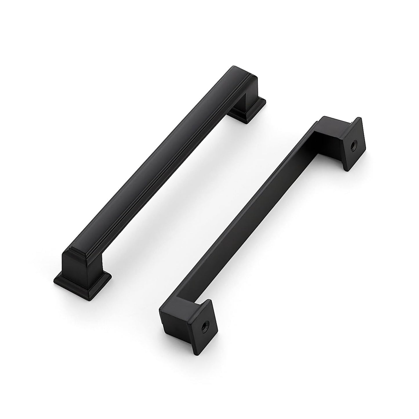 Ravinte Hardware 10 Pack Matte Black Cabinet Pulls, 5 Inch (128mm) Hole Center Zinc Alloy Drawer Handles for Kitchen Cabinets, Cupboards, Dressers, Square Solid Metal Hardware