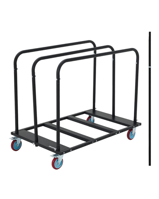 EliteEdge Folding Table Cart, 1800 LBS Capacity Heavy Duty Table Dolly with 5" PU Swivel Wheels, Adjustable Drywall Dolly Cart with Locking System for Party, Event, Hotel, Warehouse