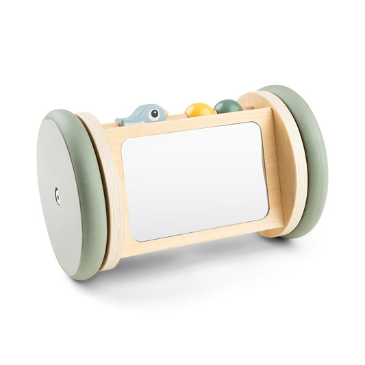 Done by Deer Tummy Time Mirror - Rolling Baby Mirror – Colorful Baby Activity Toy for Tummy Time and Crawling – Safe Wooden Sensory Toy for 3+ Months - Birdee
