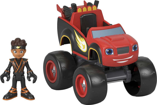 Fisher-Price Blaze and the Monster Machines Toy Truck & Figure Set, Ninja Blaze & AJ, Preschool Racing Play Ages 3+ Years