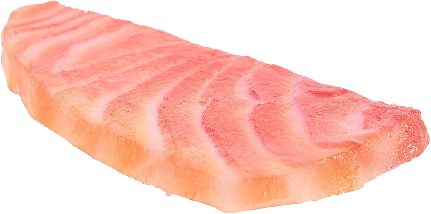 TOYANDONA Realistic Salmon Slice Model Lifelike Kitchen Decoration Prop for Home Supermarket and Restaurant Photography