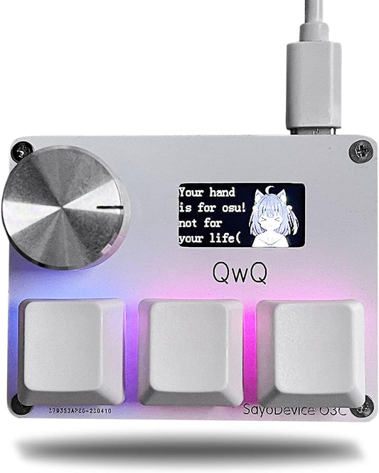 BTXETUEL O3C SayoDevice OSU Rapid Trigger Hall Switches Magnetic Linear Switches Keyboard with Knob and Screen,Copy