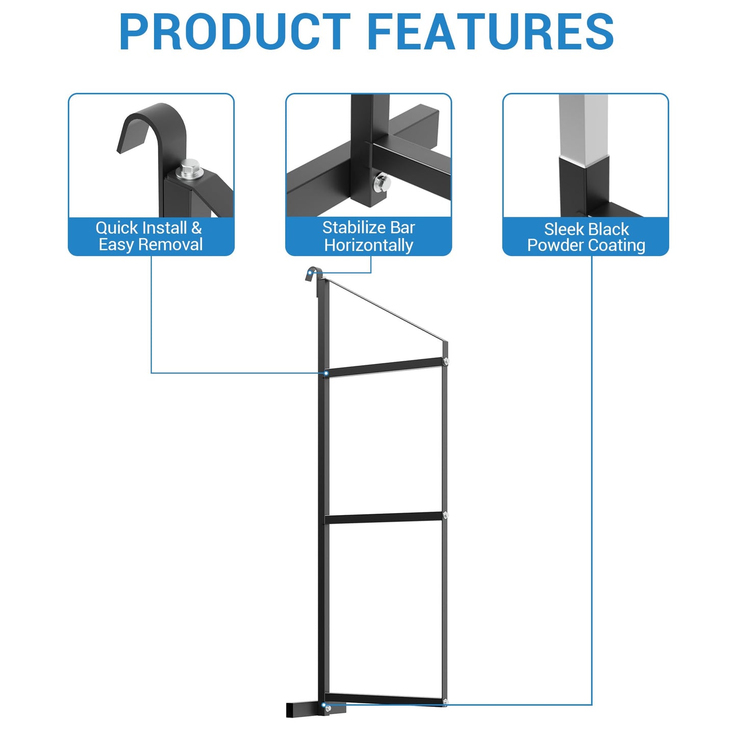 6 Pack Shipping Container Shelving Bracket, 3-Tier Black Power Coated Steel Brackets, 22"x60", 1100LBS Hanging Type Cargo Containers Storage Rack for Heavy Tools/Equipment