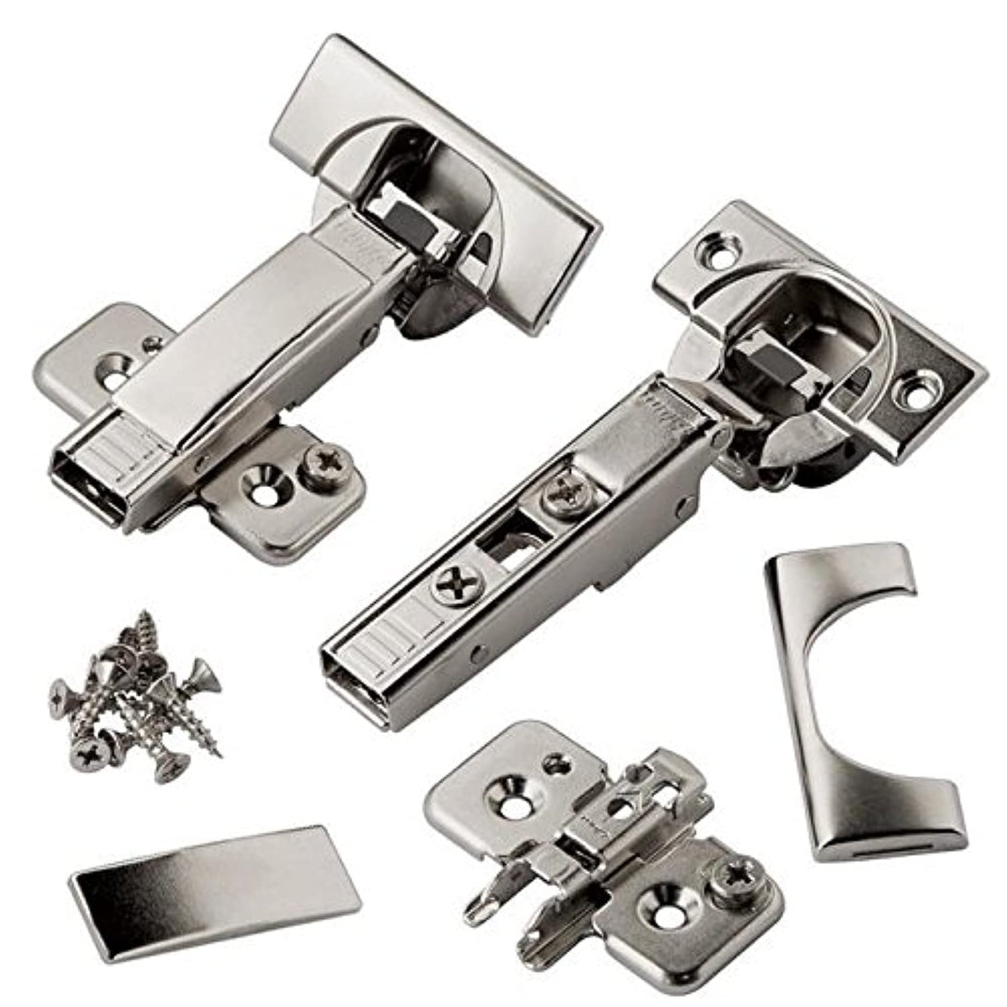 Blum Blumotion 8 Pack 110 Degree Soft Close Hinges Self-Closing Frameless Hinges with Mounting Plates and Hinge Guard Plates
