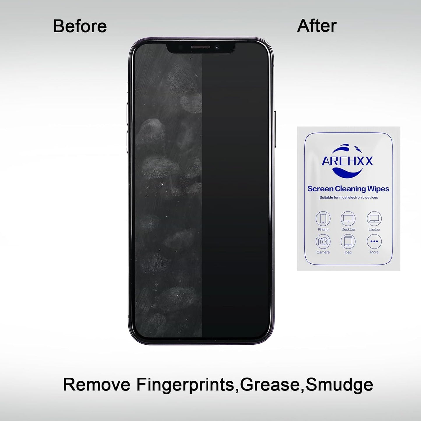 120 Count 6"x6" ARCHXX Screen Wipes for Electronics, Pre-Moistened Screen Cleaner for Screens