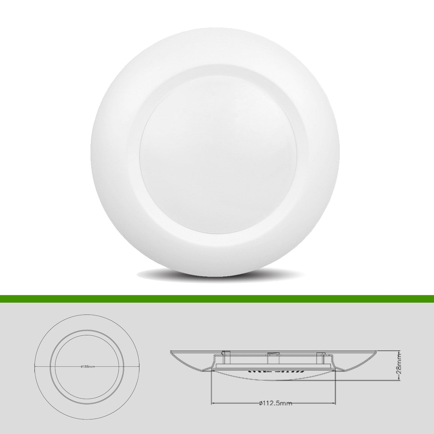JULLISON 20 Packs 6 Inch LED Low Profile Recessed & Surface Mount Disk Light, Round, 15W, 900 Lumens, 5000K Day Light White, CRI80, Driverless Design, Dimmable, ETL Listed, White