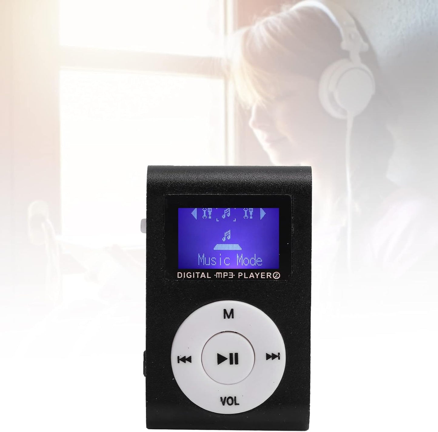 Ejoyous MP3 MP3 32G Player, Portable Music Player with Back Clip and LCD Mini Screen for Sports, Support Memory Card