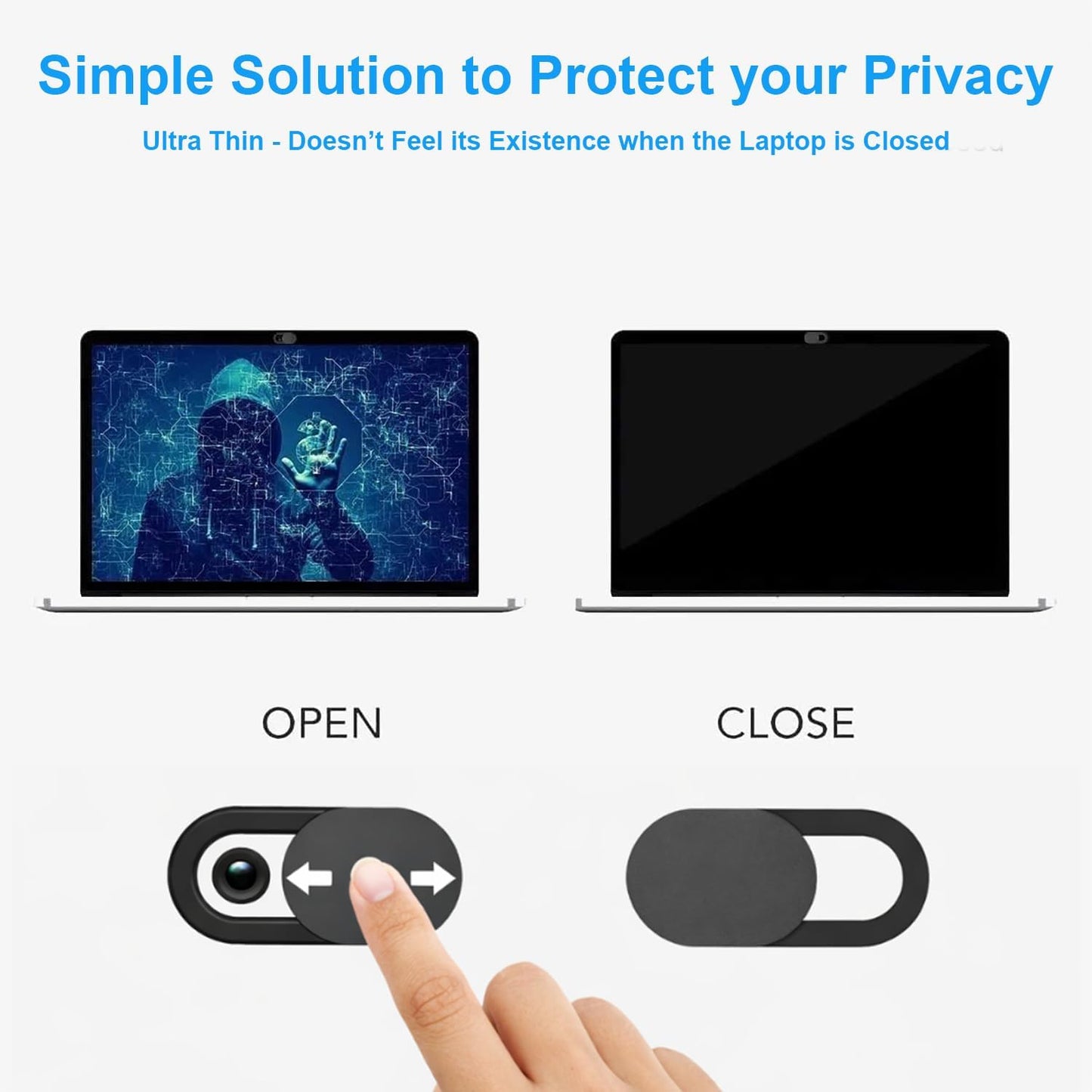 California JOS 9 Pack(3 3 3 0.03 inch Large + Medium + Small) Ultra Thin Webcam Cover Slide Camera Blocker Protect Your