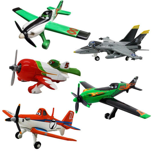 5 Pack Movie Planes Metal Diecast Airplane Toy Set, Including No. 7 Dusty, No. 5 Chupacabra, No.00 Zed, No. 13 Ripslinger and Bravo 113 (5 Pack Planes Set E)
