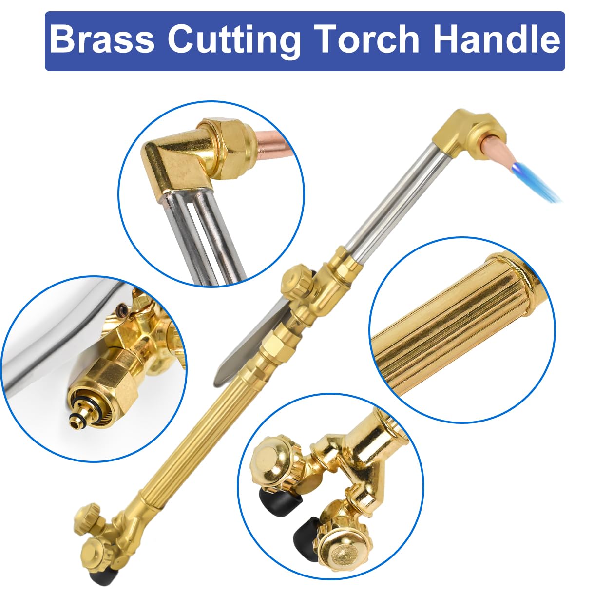 Cutting Torch Set Oxy Acetylene Torch Kit,Portable Gas Cutting Torch and Welding Kit with Acetylene Oxygen Gas Regulator Welding Hose Welding Glasses Storage Case (#22557)