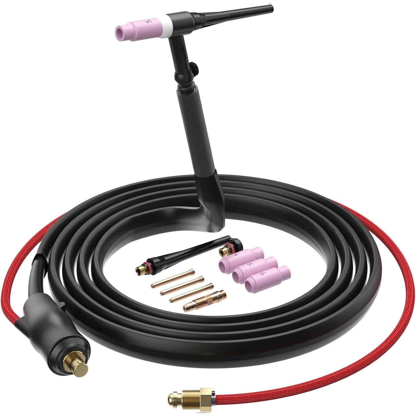 ARCCAPTAIN TIG Welding Gun, WP-17V Argon TIG Torch with 13FT Red Air Hose and 35-50mm Connector, Lift Tig Torch 150amp with 13FT Cable for ARCCAPTAIN ARC200, MIG200, MIG250, ARC205 Pro and MIG205 Pro